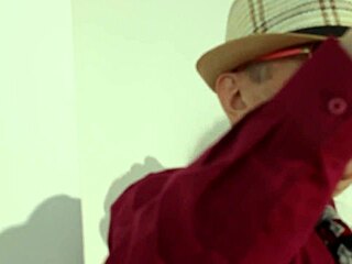 old man fetish outdoor with young girl backstage