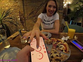 Date turns wild as he controls vibrator forcing multiple squirting orgasms