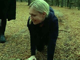 perverts drag bubble butt milf through woods for outdoor anal submission