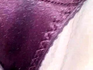 Wet Satin Panties Cling to BBW's Dripping Fat Pussy Slit