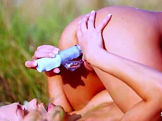 cute skinny virgin teen seduced into public lesbian toy play