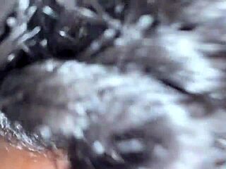 Hot babe bent over doggy style for deep creampie cumshot pounding