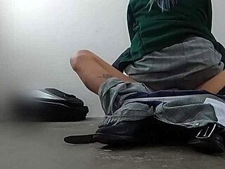 mexican college students sneak fuck in storage room