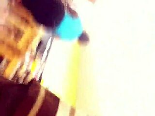 Babe In Overalls Skirt Upskirt Tease Shop Public Outdoor