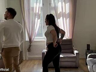 brunette real estate slut takes full anal pounding cowgirl style