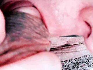 Beautiful Tattooed Cutie Masters Intense Self-Sucking Autofellatio