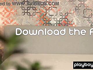 Petite busty blonde Elsa Jean feeds pussy in kitchen