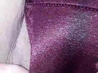 Wet Satin Panties Cling to BBW's Dripping Fat Pussy Slit