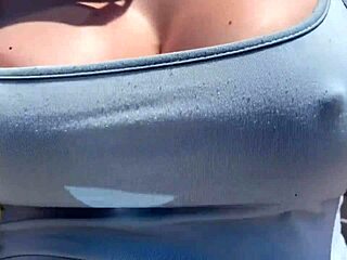 artemisia love's nipples harden braless outdoors