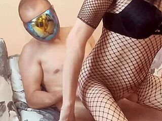 Skinny Mature Wife Poses in Stockings Bodysuit Close-Up