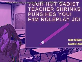 giantess teacher shrinks you for her huge feet cum joi torment