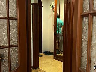 young guy sneaks in bed for stepmom creampie ride