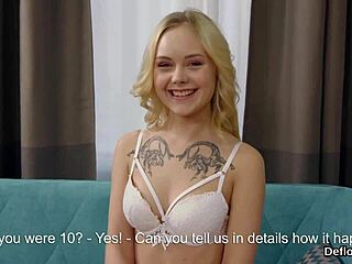 Innocent virgin trembles as she fingers her wet pink snatch to intense orgasm