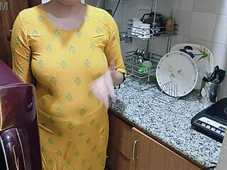 horny indian milf kitchen fuck closeup doggystyle pounding