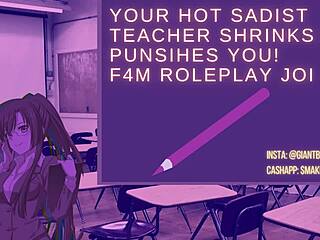 giantess teacher shrinks you for her huge feet cum joi torment