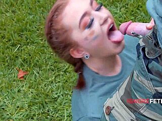 horny teens ride in military boot fetish bikini group