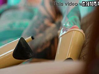 Dreadlocked goth in heels takes rough bwc anal to gaping facial finish