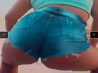 prostitute dances funk with shorts wedged deep in ass