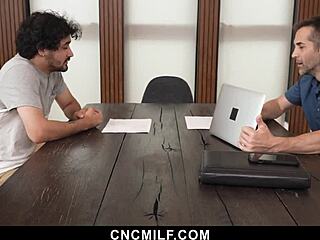 Horny milf gets freeused anytime by men in hardcore threesome