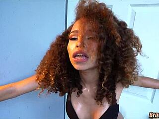 Halloween Gloryhole Feeds Sexy Black Ebony Pussy