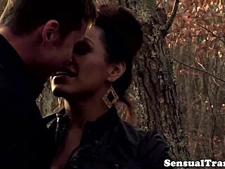 Latina shemale gets blown fucked anal hardcore in heels stockings