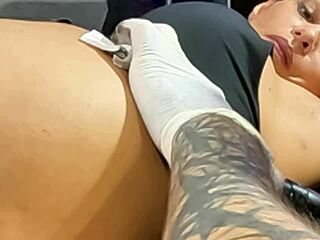 A morena's fat hairy pussy fingered on bed tan lines exposed