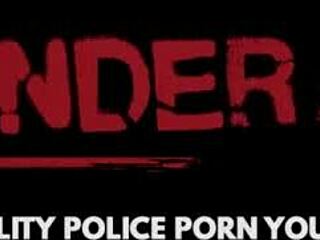 Young small tits teens cuffed roughly fucked by cop outdoors office