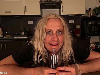 prolapse pussy stuffed with unusual new sex toy