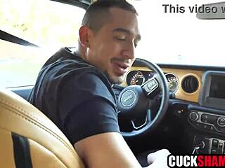 Cuck hubby watches wife fucked by uber driver