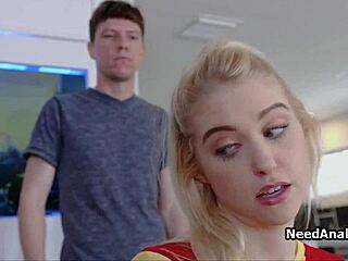 huge dildo rams blonde teen ass before cock pounds