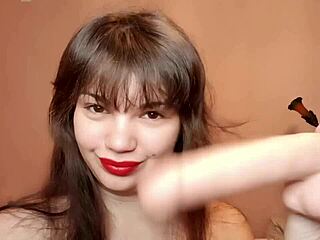 big ass brunette romanian femdom spits on huge monster cock pov homemade toys