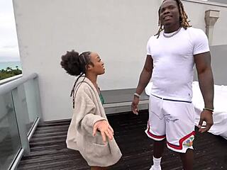 ebony slut mena carlisle gulps stepbro's monster cock down her throat