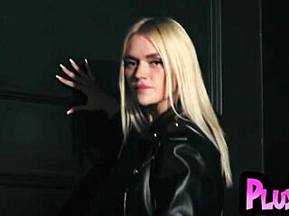 Beautiful big tits babe strips passionately for Playboy posing