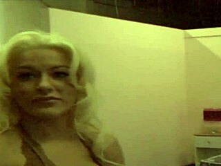 sultry blonde milf fucked cum-covered in fishnets