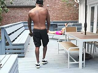 Krystal's bubble booty tempts BBC after morning stretch drill