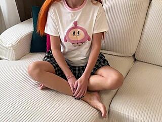 stepdad fills mouth with cum while boyfriend's load drips from pussy