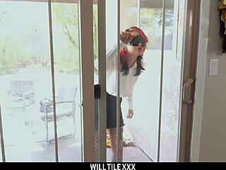 pierced goth babe maya romero teases bj before interracial pounding