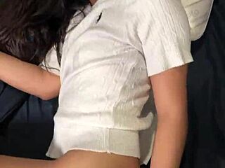 Stunning 18yo Thai beauty fucked hard by big white cock creampie