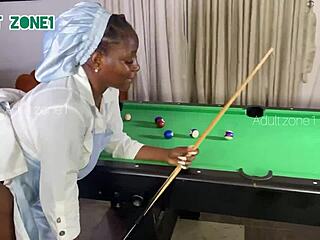 Boss Bends Submissive Wife Over Snooker Board Pussy Pound