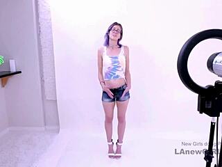 shy purple-haired teen model sofa pov casting fucked by daddy uncle audition