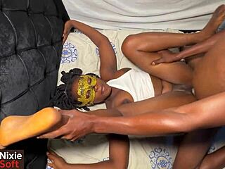 Curvy Ebony Babe Hardcore Missionary Pounding With Hung Friend