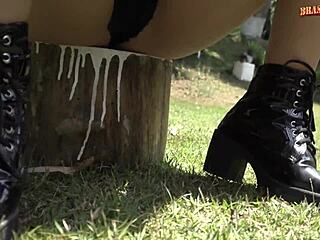 imagine hot brunette footjob leading to pussy lick