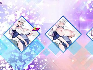 Pure purple-haired virgin fucked hard in hentai game