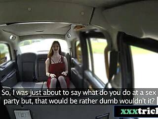 Horny Redhead Zara Durose Vets Cab Driver's Cock Outdoors