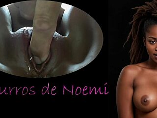 Noemi whispers seductively in ebony toy masturbation orgasm