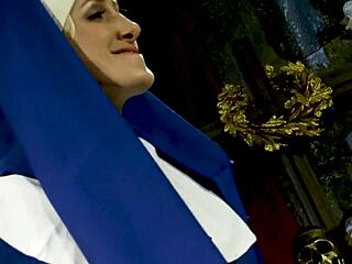 Naughty Nun Angel Long Dominates Katie K