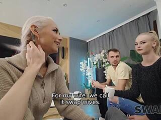 Dialogic-provocative kinky couple swaps young babe after feet massage cuckold watches?