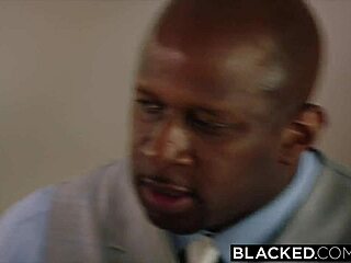 Naughty Blonde Eliza Jane Gags on Blacked Monster BBC First Time