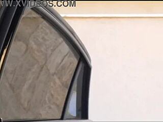 Risky public car masturbation bent over doggystyle