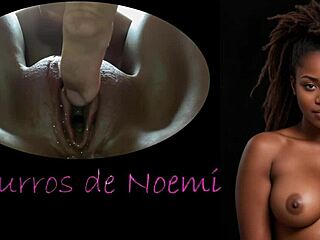 Noemi whispers seductively in ebony toy masturbation orgasm